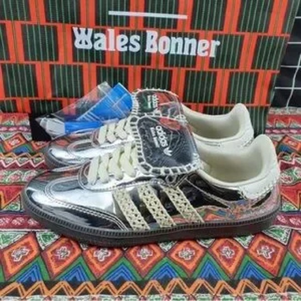 Wales Bonner x Samba ‘Silver Metallic Gum’ 2023 Adidas Sneakers - Picture 4 of 5